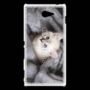 Coque Sony Xperia M2 Chaton aux yeux bleus 10