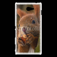 Coque Sony Xperia M2 Portrait d'un écureuil avec une noisette