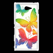 Coque Sony Xperia M2 Illustration de papillons en couleur