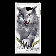 Coque Sony Xperia M2 Loup en dessin 100