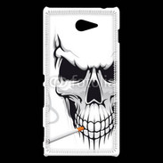 Coque Sony Xperia M2 Tête de mort fumeur