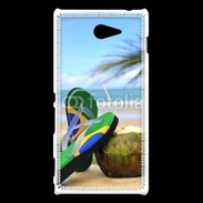 Coque Sony Xperia M2 Plage Brésil et noix de coco