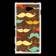 Coque Sony Xperia M2 Fond en moustache