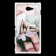 Coque Sony Xperia M2 Jolie femme avec des ailes de Papillon