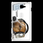Coque Sony Xperia M2 Chien écoutant de la musique