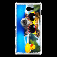 Coque Sony Xperia M2 Chien à la piscine 5