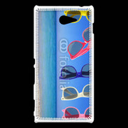 Coque Sony Xperia M2 Lunettes sur la plage