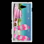 Coque Sony Xperia M2 La vie en rose à la plage