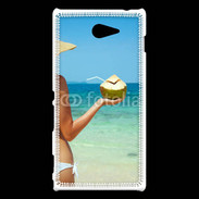 Coque Sony Xperia M2 Cocktail noix de coco sur la plage 5