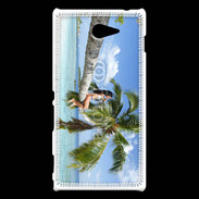 Coque Sony Xperia M2 Palmier et charme sur la plage