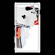 Coque Sony Xperia M2 Paire d'as au poker 5