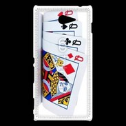 Coque Sony Xperia M2 Carré de dames au poker