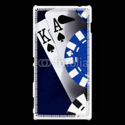 Coque Sony Xperia M2 Poker bleu et noir 2