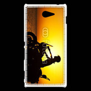 Coque Sony Xperia M2 Femme biker au couché de soleil