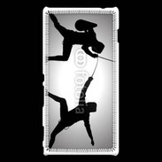 Coque Sony Xperia M2 Silhouette d'escrimeurs