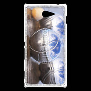Coque Sony Xperia M2 Boule de pétanque chromée