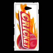Coque Sony Xperia M2 Cricket balle flamme