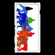 Coque Sony Xperia M2 Illustration mêlée de rugby