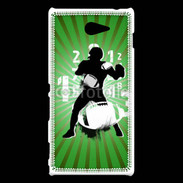 Coque Sony Xperia M2 Illustration football américain sur fond vert