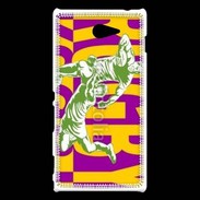 Coque Sony Xperia M2 Poster rugby sur fond jaune