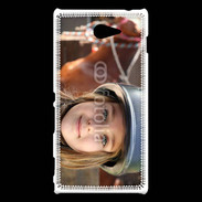 Coque Sony Xperia M2 Petite fille équitation