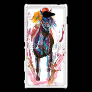 Coque Sony Xperia M2 Equitation en peinture 10