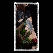 Coque Sony Xperia M2 Lingerie et rose rouge