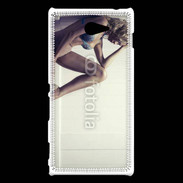 Coque Sony Xperia M2 Femme sexy pensante en lingerie