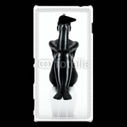 Coque Sony Xperia M2 Femme nue body painting noir et blanc 2