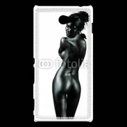 Coque Sony Xperia M2 Femme nue body painting noir et blanc 3