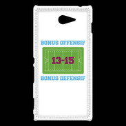Coque Sony Xperia M2 Bonus Offensif-Défensif Blanc