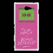Coque Sony Xperia M2 Fin de match Bonus offensif-défensif Rose