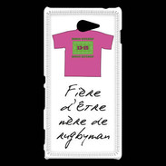 Coque Sony Xperia M2 Mère de rugbyman Bonus offensif-défensif Blanc