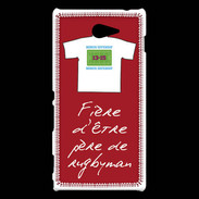 Coque Sony Xperia M2 Père de rugbyman Bonus offensif-défensif Rouge