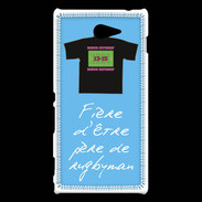 Coque Sony Xperia M2 Père de rugbyman Bonus offensif-défensif Bleu 2