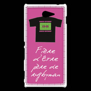 Coque Sony Xperia M2 Père de rugbyman Bonus offensif-défensif Rose 2