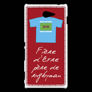 Coque Sony Xperia M2 Père de rugbyman Bonus offensif-défensif Rouge 2