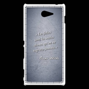 Coque Sony Xperia M2 Les Folies Bleu Citation Oscar Wilde
