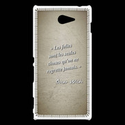Coque Sony Xperia M2 Les Folies Sepia Citation Oscar Wilde