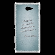 Coque Sony Xperia M2 Les Folies Turquoise Citation Oscar Wilde