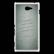 Coque Sony Xperia M2 Les Folies Vert Citation Oscar Wilde