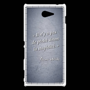 Coque Sony Xperia M2 Pêché stupidité Bleu Citation Oscar Wilde