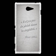 Coque Sony Xperia M2 Pêché stupidité Gris Citation Oscar Wilde