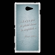 Coque Sony Xperia M2 Pêché stupidité Turquoise Citation Oscar Wilde