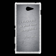 Coque Sony Xperia M2 Pêché stupidité Noir Citation Oscar Wilde