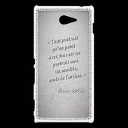 Coque Sony Xperia M2 Portrait Ame Gris Citation Oscar Wilde