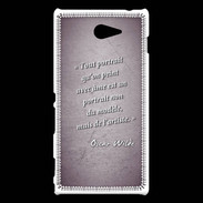 Coque Sony Xperia M2 Portrait Ame Violet Citation Oscar Wilde