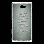 Coque Sony Xperia M2 Portrait Ame Vert Citation Oscar Wilde