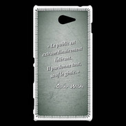 Coque Sony Xperia M2 Public génie Vert Citation Oscar Wilde