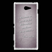 Coque Sony Xperia M2 Survie valeur Violet Citation Oscar Wilde